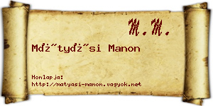 Mátyási Manon névjegykártya